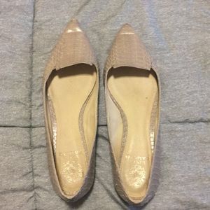 Grey snakeskin like flats